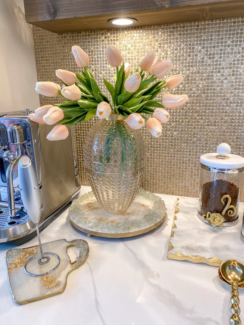 Inspire Me! Home Decor Round White Resin Tray/Trivet 9 Inspire Me! Home Decor Round White Resin Tray/Trivet