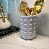 Inspire Me! Home Decor White Beaded Utensil Crock