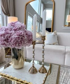 Inspire Me! Home Decor Glass And Metallic Gold Leaf Vase