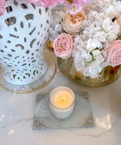 Inspire Me! Home Decor Glass Tray W/ Silver Corner Details And Swarovski Crystals 8 Inspire Me! Home Decor Glass Tray W/ Silver Corner Details And Swarovski Crystals