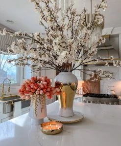 Inspire Me! Home Decor 15" Real Touch Peach Tulip Bundle