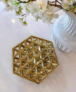 Inspire Me! Home Decor Hexagon Cutout Detailed Platter