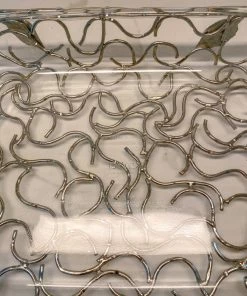 Inspire Me! Home Decor Rectangular Silver Handled Pyrex Holder With Leaf Design 8 Inspire Me! Home Decor Rectangular Silver Handled Pyrex Holder With Leaf Design