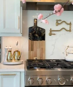 Inspire Me! Home Decor X-Large Gold And Black Resin Wood Charcuterie Board