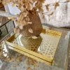 Inspire Me! Home Decor Mirror Gold Geometric Pattern Trays (Set Of 2)