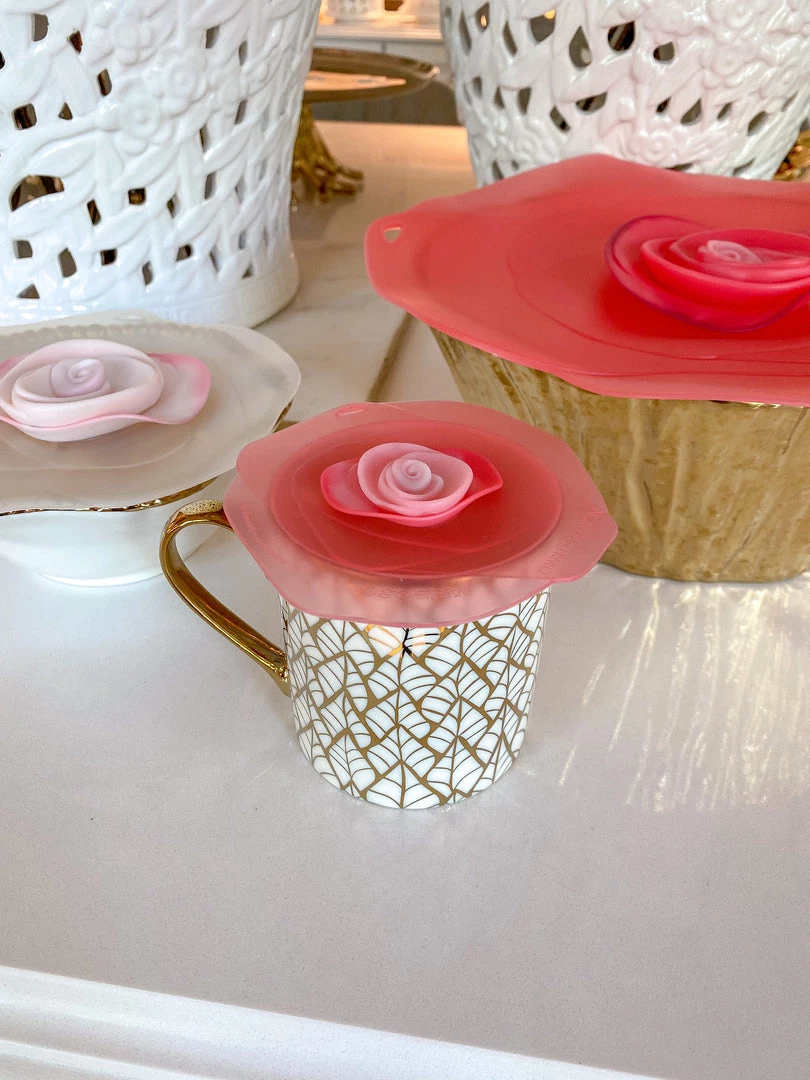 Inspire Me! Home Decor KITCHEN Silicone Rose Mug Lids (Set Of 2) 4 Inspire Me! Home Decor KITCHEN Silicone Rose Mug Lids (Set Of 2)
