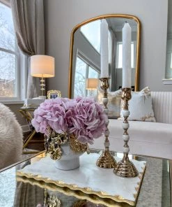 Inspire Me! Home Decor White And Gold Candleholders (2 Sizes)