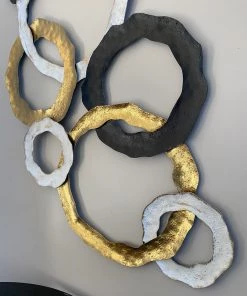 Inspire Me! Home Decor WALL ART & MIRRORS Gold, Black And White Circle Wall Decor