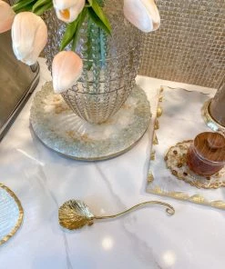 Inspire Me! Home Decor Gold Flower Petal Spoon Rest ( 2 Sizes )