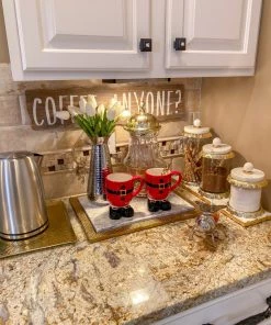 Inspire Me! Home Decor Marble Metallic Edged Rectangle Tray (2 Colors)