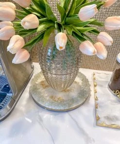 Inspire Me! Home Decor Round White Resin Tray/Trivet 18 Inspire Me! Home Decor Round White Resin Tray/Trivet