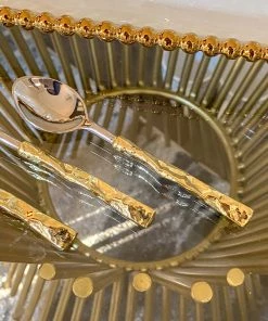 Inspire Me! Home Decor Crumpled Gold Handle Spoons