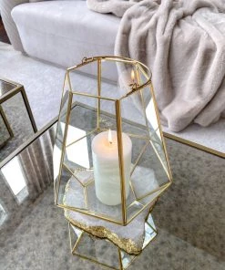 Inspire Me! Home Decor Gold And Glass Lantern