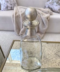 Inspire Me! Home Decor Glass Bottle With Silver Ball Stopper (2 Sizes)