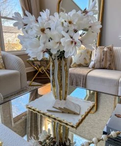 Inspire Me! Home Decor Gold & White Striped Vase (2 Sizes)