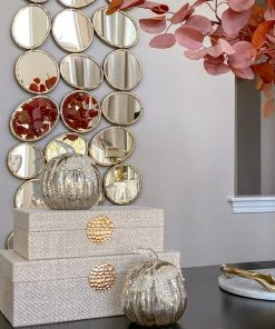 Inspire Me! Home Decor Mercury Glass Pumpkin Silver