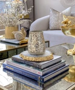 Inspire Me! Home Decor Metallic Gold Edge Agate Trivet