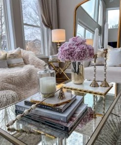 Inspire Me! Home Decor Glass And Metallic Gold Leaf Vase