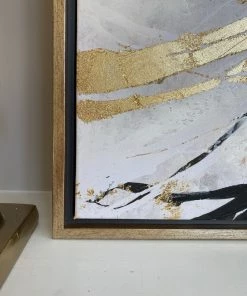 Inspire Me! Home Decor Metallic Gold And Black Abstract Wall Art