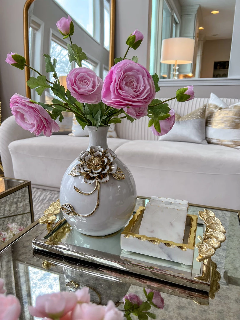 Inspire Me! Home Decor Square Marble Tray With Gold Edge (2 Sizes) 4 Inspire Me! Home Decor Square Marble Tray With Gold Edge (2 Sizes)