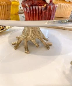 Inspire Me! Home Decor Gold Metal Branch Cake Stand