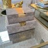 Inspire Me! Home Decor Set Of 2 Gray Snakeskin Print Boxes