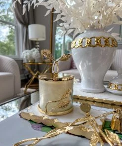 Inspire Me! Home Decor Gold Leaf Candle Bundle