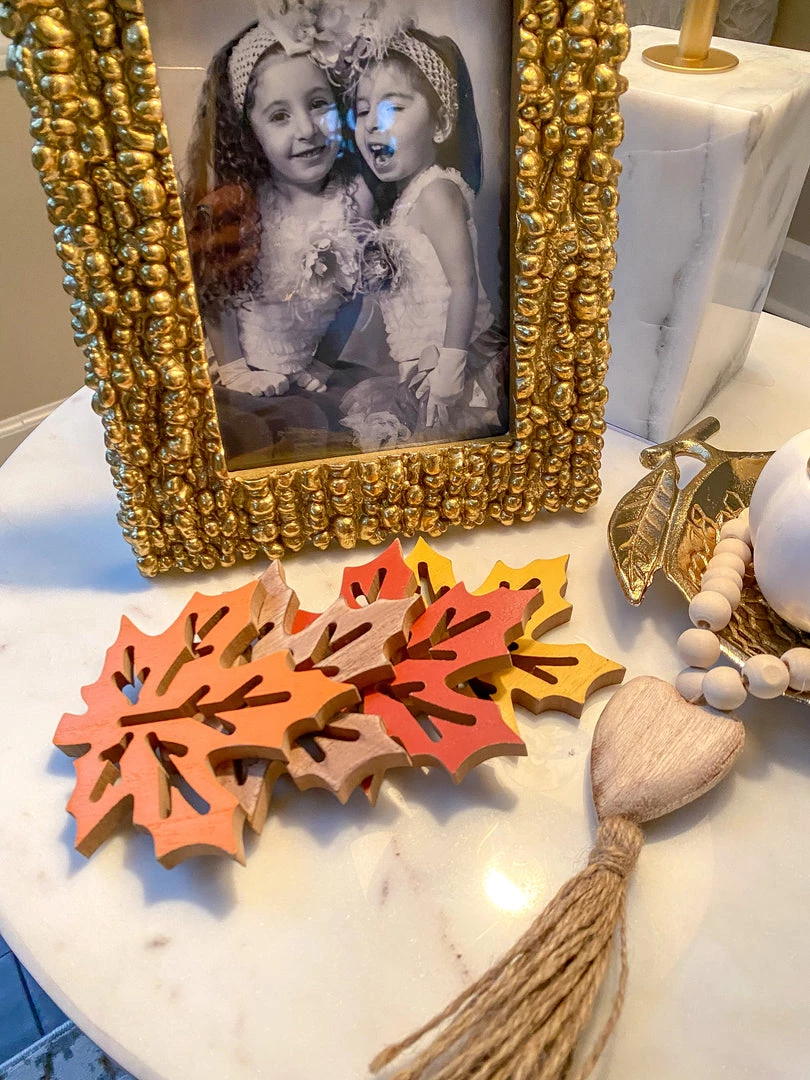 Inspire Me! Home Decor Multicolored Wood Leaf Coasters (Set Of 4) 3 Inspire Me! Home Decor Multicolored Wood Leaf Coasters (Set Of 4)