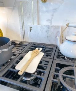 Inspire Me! Home Decor White Ceramic Rectangle Tray W/ Gold Trim KITCHEN