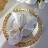 Inspire Me! Home Decor Gold Textured Ruffle Round Tray/Charger 1 Inspire Me! Home Decor Gold Textured Ruffle Round Tray/Charger