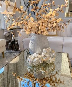 Inspire Me! Home Decor Ceramic Textured Metallic Vase ( Gold & Silver )