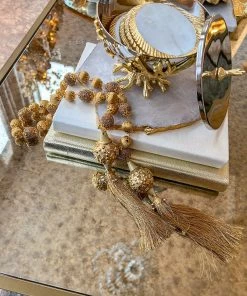 Inspire Me! Home Decor Gold Beaded Tassel Garland