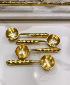 Inspire Me! Home Decor Gold Hammered Handle Spoons (Set Of 4)