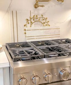 Inspire Me! Home Decor Large Marble Rectangle Tray With Gold Inlay