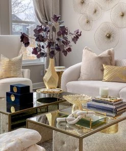 Inspire Me! Home Decor Set Of 2 Velvet Black Boxes With Gold Circle