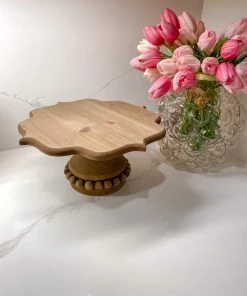 Inspire Me! Home Decor KITCHEN Unique Beaded Wood Cake Stand