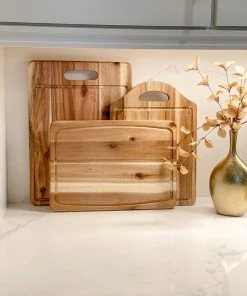 Inspire Me! Home Decor Wood Cutting Board With Handle And Groove