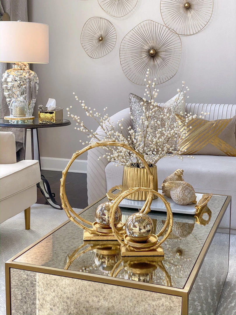 Inspire Me! Home Decor Circular Gold Metal Candle Holder (2 Sizes) 6 Inspire Me! Home Decor Circular Gold Metal Candle Holder (2 Sizes)