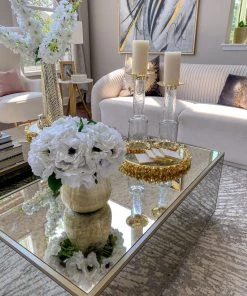 Inspire Me! Home Decor Glass Candle Holder With Gold Metal Floral Details (2 Sizes) 19 Inspire Me! Home Decor Glass Candle Holder With Gold Metal Floral Details (2 Sizes)