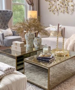 Inspire Me! Home Decor White Vase With Gold Floral Detail (2 Sizes)