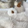 Inspire Me! Home Decor Faux Fur Ivory Pumpkin Pillow