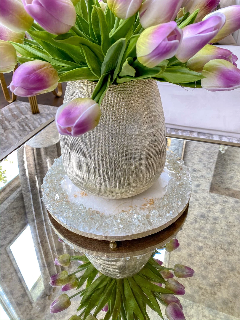 Inspire Me! Home Decor Round White Resin Tray/Trivet 7 Inspire Me! Home Decor Round White Resin Tray/Trivet