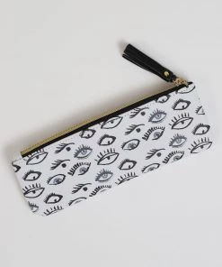 Inspire Me! Home Decor Faux Leather Evil Eye Travel Pouch Gold