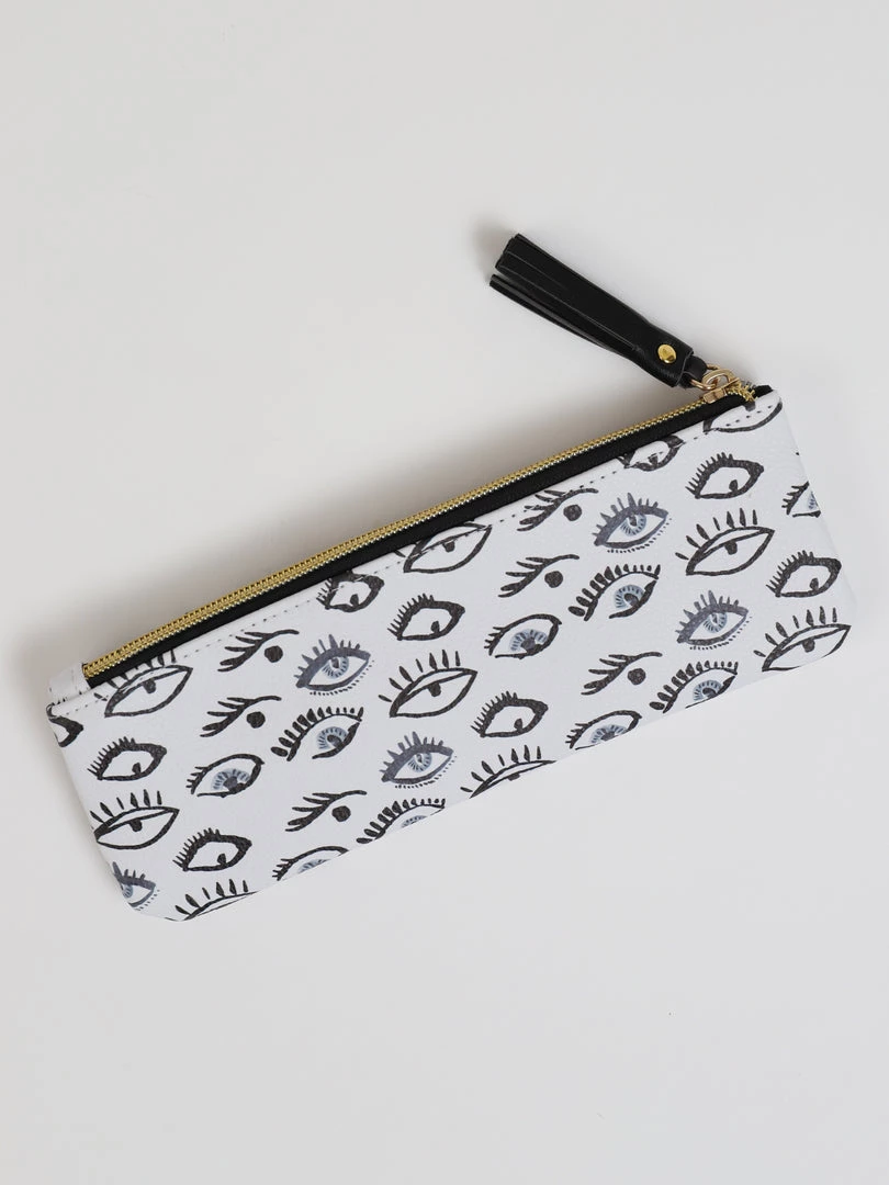 Inspire Me! Home Decor Faux Leather Evil Eye Travel Pouch Gold 3 Inspire Me! Home Decor Faux Leather Evil Eye Travel Pouch Gold