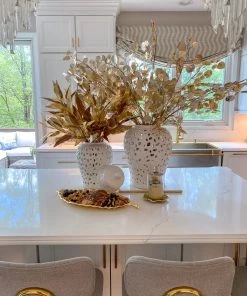 Inspire Me! Home Decor White Leaf Pattern Ginger Jar (2 Sizes) 13 Inspire Me! Home Decor White Leaf Pattern Ginger Jar (2 Sizes)