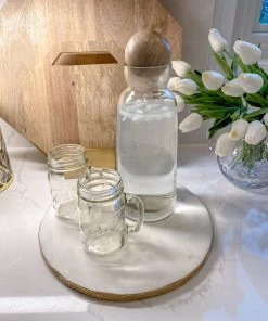 Inspire Me! Home Decor Glass Decanter W/ Mango Wood Stopper