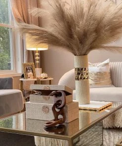 Inspire Me! Home Decor Gold Geometric Cut-Out Textured Vase