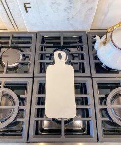 Inspire Me! Home Decor White Ceramic Rectangle Tray W/ Gold Trim KITCHEN