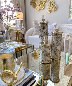 Inspire Me! Home Decor Marbled Pattern Decorative Jars (3 Sizes Available)