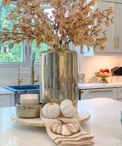 Inspire Me! Home Decor Jars White And Gold Elegant Jar With Lid (2 Sizes)